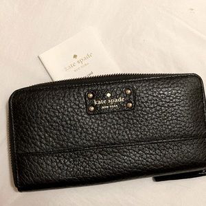 Kate Spade large pebbled leather zip around wallet